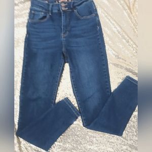 Curvy high waisted double button skinny jeans
